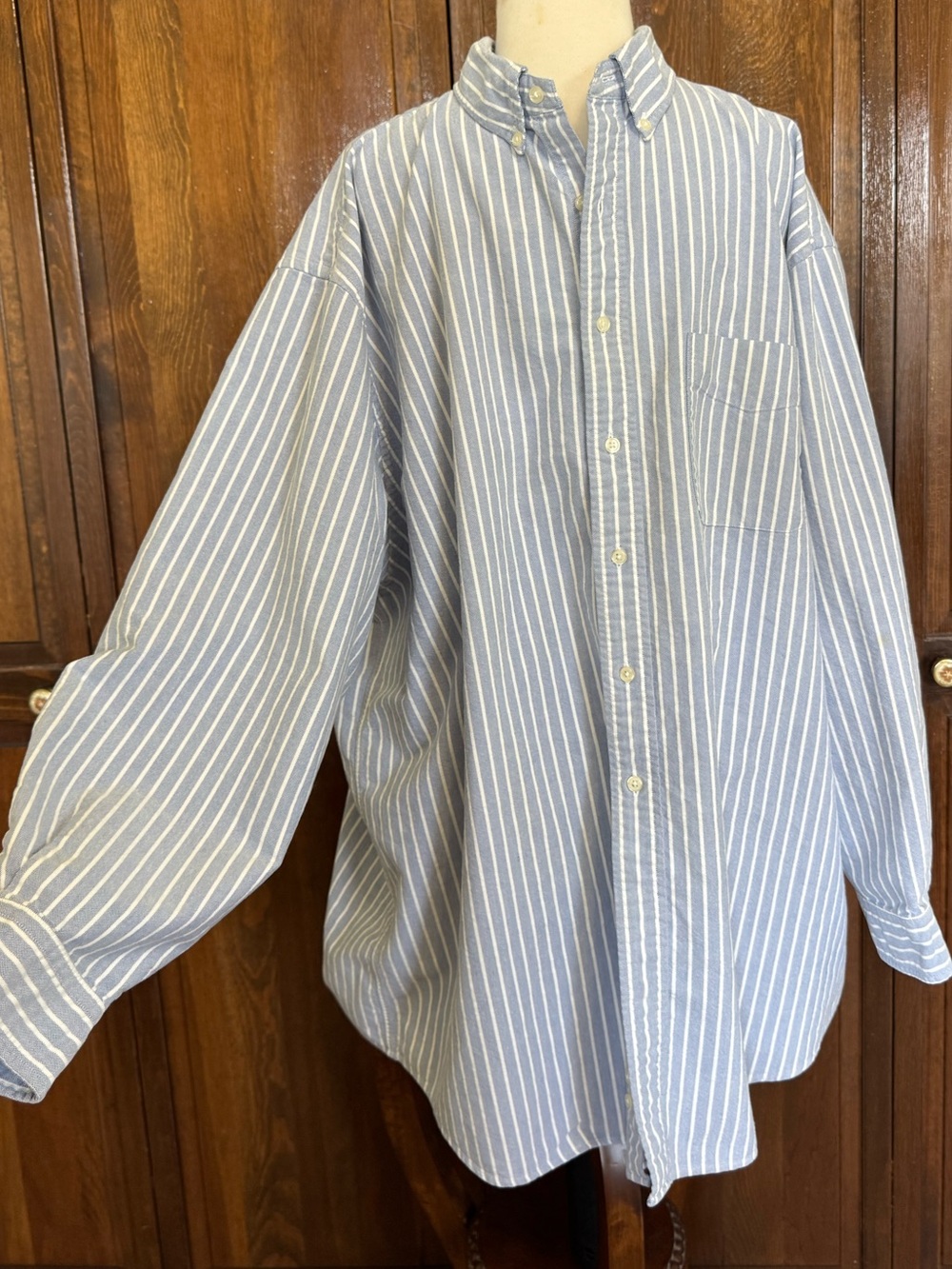 Vintage 90s Abercrombie Fitch The Big Shirt Oxford Stripe Button-Down XL 2XL